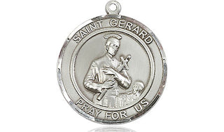 Pewter Saint Gerard Medal Engraved Catholic Saint Jewelry