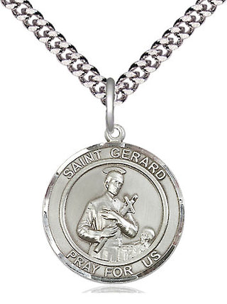 Sterling Silver Saint Gerard Medal Religious Jewelry Engraved Catholic Saint Jewelry