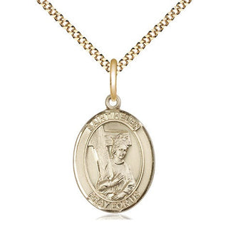 14kt Gold Filled Saint Helen Medal Religious Jewelry Engraved Catholic Saint Jewelry
