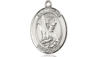 Pewter Saint Helen Medal Engraved Catholic Saint Jewelry