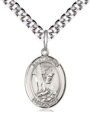 Pewter Saint Helen Medal Religious Jewelry Engraved Catholic Saint Jewelry