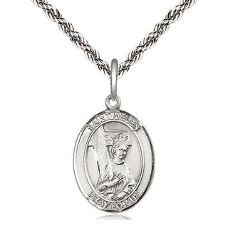Sterling Silver Saint Helen Medal Religious Jewelry Engraved Catholic Saint Jewelry