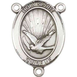Sterling Silver Holy Spirit Rosary Center Rosary Center Engraved Catholic Saint Jewelry