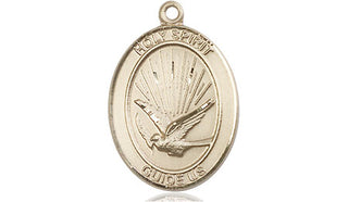 14kt Gold Filled Holy Spirit Medal Engraved Catholic Saint Jewelry