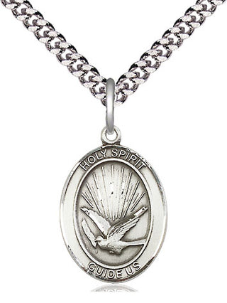 Pewter Holy Spirit Medal Religious Jewelry Engraved Catholic Saint Jewelry