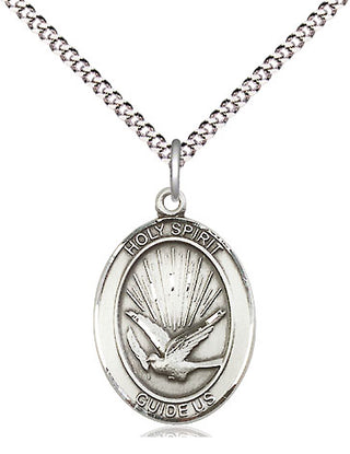 Sterling Silver Holy Spirit Medal Religious Jewelry Engraved Catholic Saint Jewelry