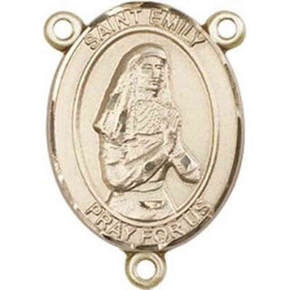 14kt Gold Saint Emily de Vialar Rosary Center Rosary Center Engraved Catholic Saint Jewelry