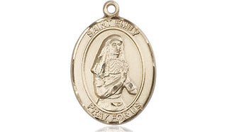 14kt Gold Filled Saint Emily de Vialar Medal Engraved Catholic Saint Jewelry