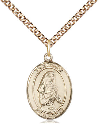14kt Gold Filled Saint Emily de Vialar Medal Religious Jewelry Engraved Catholic Saint Jewelry