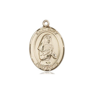 14kt Gold Saint Emily de Vialar Medal Engraved Catholic Saint Jewelry