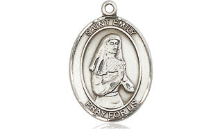 Pewter Saint Emily de Vialar Medal Engraved Catholic Saint Jewelry