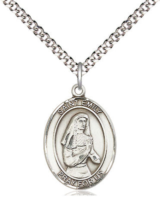 Pewter Saint Emily de Vialar Medal Religious Jewelry Engraved Catholic Saint Jewelry
