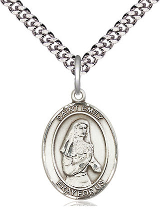 Pewter Saint Emily de Vialar Medal Religious Jewelry Engraved Catholic Saint Jewelry