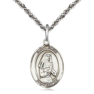 Sterling Silver Saint Emily de Vialar Medal Religious Jewelry Engraved Catholic Saint Jewelry