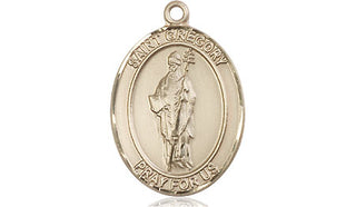 14kt Gold Filled Saint Gregory the Great Medal Engraved Catholic Saint Jewelry