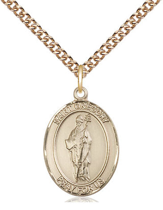 14kt Gold Filled Saint Gregory the Great Medal Religious Jewelry Engraved Catholic Saint Jewelry