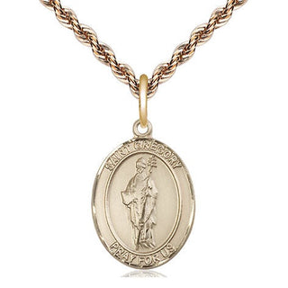 14kt Gold Filled Saint Gregory the Great Medal Religious Jewelry Engraved Catholic Saint Jewelry