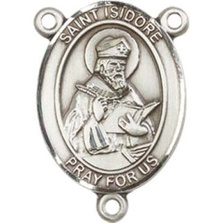 Sterling Silver Saint Isidore of Seville Rosary Center