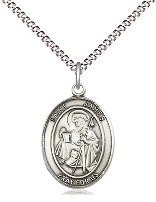 Pewter Saint James the Greater Medal Religious Jewelry Engraved Catholic Saint Jewelry