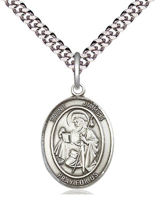 Pewter Saint James the Greater Medal Religious Jewelry Engraved Catholic Saint Jewelry
