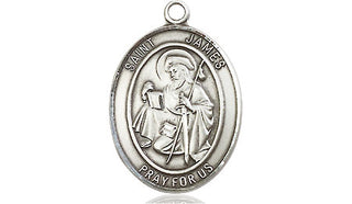 Pewter Saint James the Greater Medal Engraved Catholic Saint Jewelry