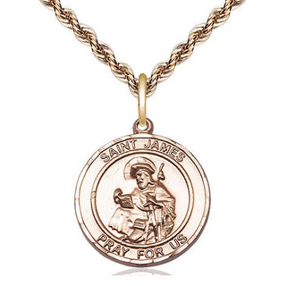 14kt Gold Filled Saint James the Greater Medal Religious Jewelry Engraved Catholic Saint Jewelry