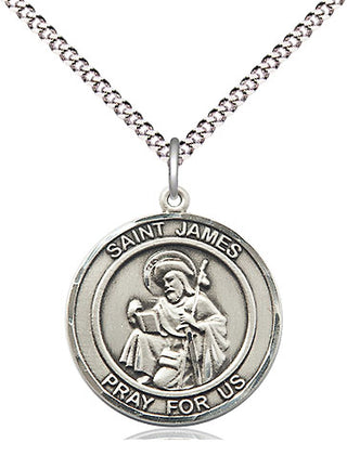 Pewter Saint James the Greater Medal Religious Jewelry Engraved Catholic Saint Jewelry