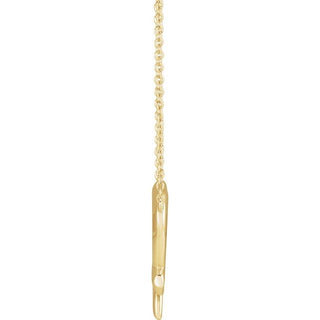 14K Yellow Cross & Open Heart 18" Necklace