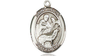 Pewter Saint Jason Medal Engraved Catholic Saint Jewelry