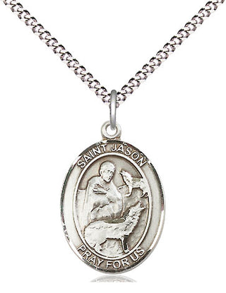Pewter Saint Jason Medal Religious Jewelry Engraved Catholic Saint Jewelry