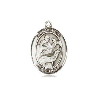 Sterling Silver Saint Jason Medal Religious Jewelry Engraved Catholic Saint Jewelry