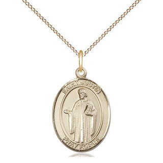 14kt Gold Filled Saint Justin Medal Religious Jewelry Engraved Catholic Saint Jewelry
