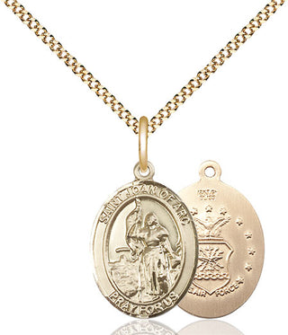 14kt Gold Filled Saint Joan of Arc Air Force Medal Religious Jewelry