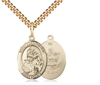 14kt Gold Filled Saint Joan of Arc Army Medal Religious Jewelry
