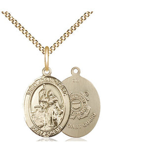 14kt Gold Filled Saint Joan of Arc  Coast Guard Medal Religious Jewelry