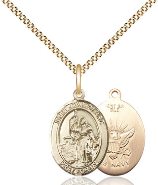 14kt Gold Filled Saint Joan of Arc Navy Medal Religious Jewelry