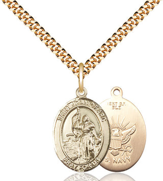 14kt Gold Filled Saint Joan of Arc Navy Medal Religious Jewelry