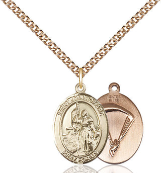 14kt Gold Filled Saint Joan of Arc Paratrooper Medal Religious Jewelry