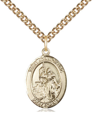 14kt Gold Filled Saint Joan of Arc Medal Religious Jewelry Engraved Catholic Saint Jewelry