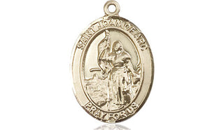 14kt Gold Saint Joan of Arc Medal Engraved Catholic Saint Jewelry