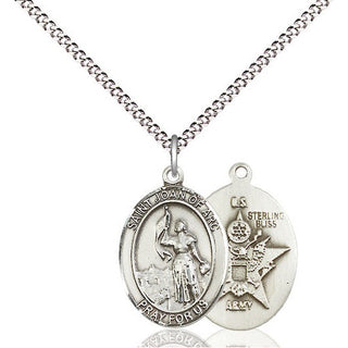 Pewter Saint Joan of Arc Army Medal Religious Jewelry