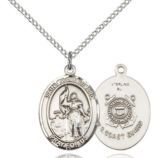 Pewter Saint Joan of Arc  Coast Guard Medal Religious Jewelry