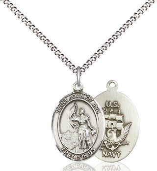 Pewter Saint Joan of Arc Navy Medal Religious Jewelry