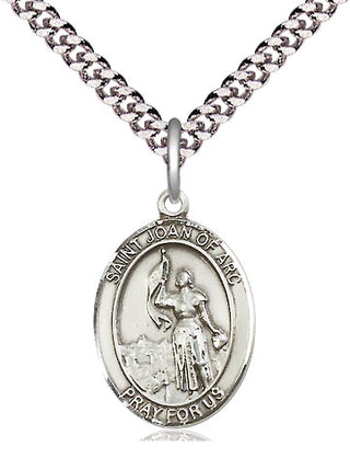 Pewter Saint Joan of Arc Medal Religious Jewelry Engraved Catholic Saint Jewelry