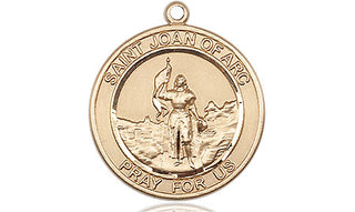 14kt Gold Filled Saint Joan of Arc Medal Engraved Catholic Saint Jewelry