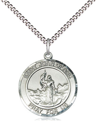 Pewter Saint Joan of Arc Medal Religious Jewelry Engraved Catholic Saint Jewelry