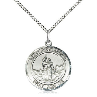 Sterling Silver Saint Joan of Arc Medal Religious Jewelry Engraved Catholic Saint Jewelry