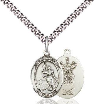 Sterling Silver Saint Joan of Arc Air Force Medal Religious Jewelry