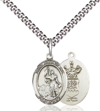 Sterling Silver Saint Joan of Arc Air Force Medal Religious Jewelry