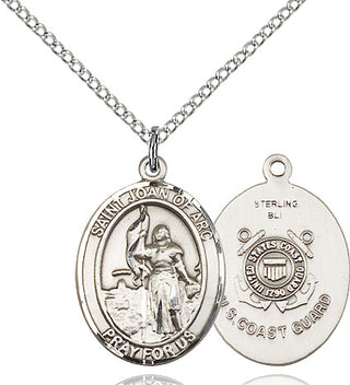 Sterling Silver Saint Joan of Arc  Coast Guard Medal Religious Jewelry